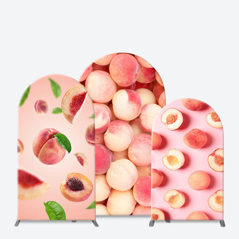 Aperturee - Fresh Peaches Patterns Birthday Arch Backdrop Kit