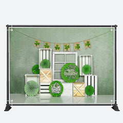 Aperturee - Frosted Green Wall Origami St Patricks Day Backdrop