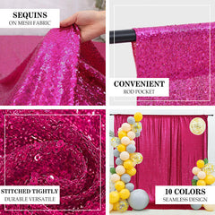 Aperturee - Fucasia Sequin Photo Booth Backdrop Curtain For Photo