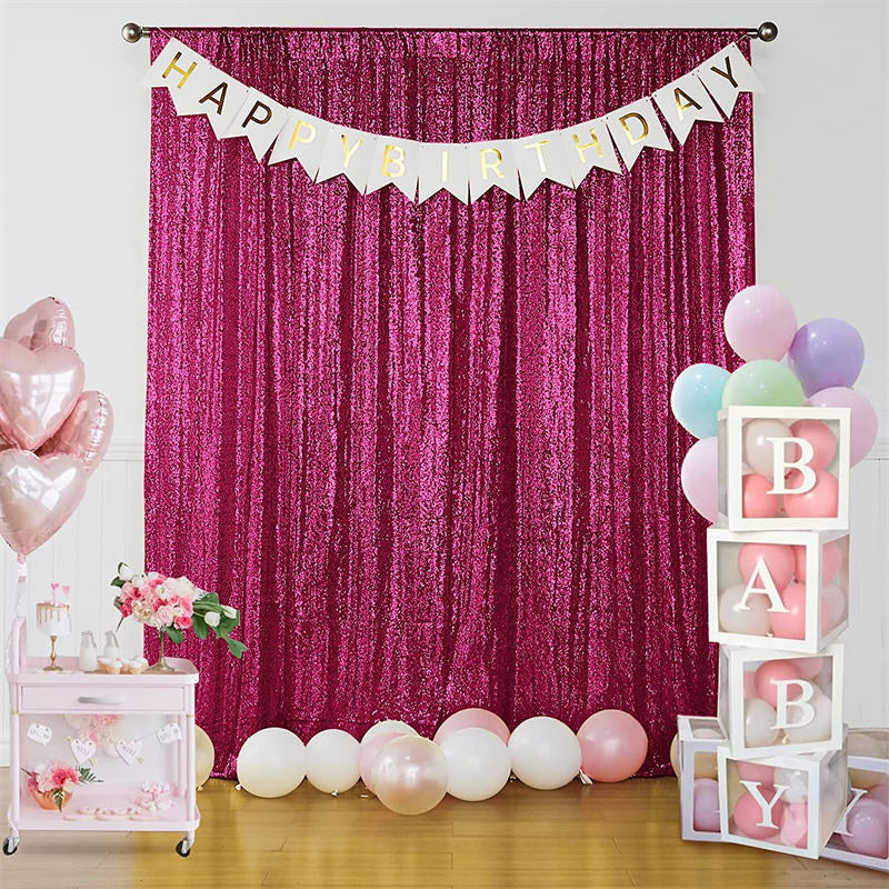 Aperturee - Fucasia Sequin Photo Booth Backdrop Curtain For Photo