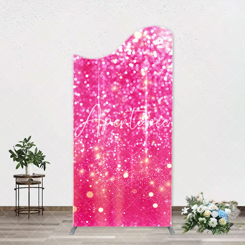 Aperturee - Fuchsia Sparkling Boho Arch Women Birthday Backdrop