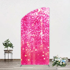 Aperturee - Fuchsia Sparkling Boho Arch Women Birthday Backdrop