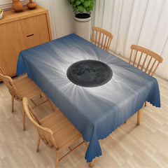 Aperturee - Full Moon Light Pattern Space Rectangle Tablecloth