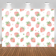 Aperturee - Full Of Pink Strawberries Happy Birthday Backdrop