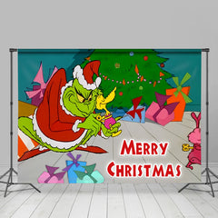 Aperturee - Funny Monster Toy Gift Xmas Tree Christmas Backdrop