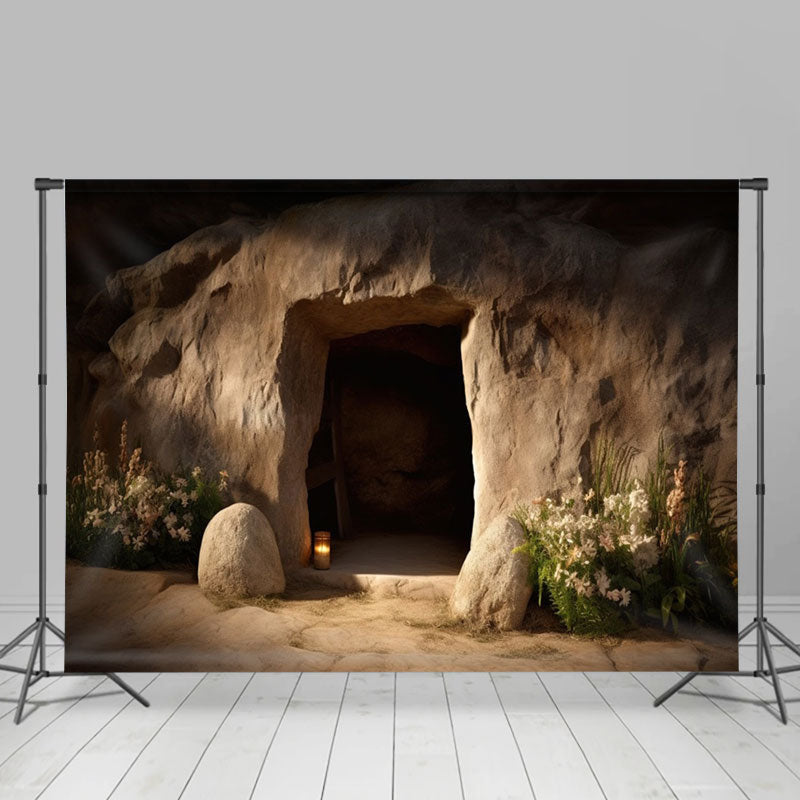 Aperturee - Furtive Stone Cavern Grotto Brushwood Brown Backdrop