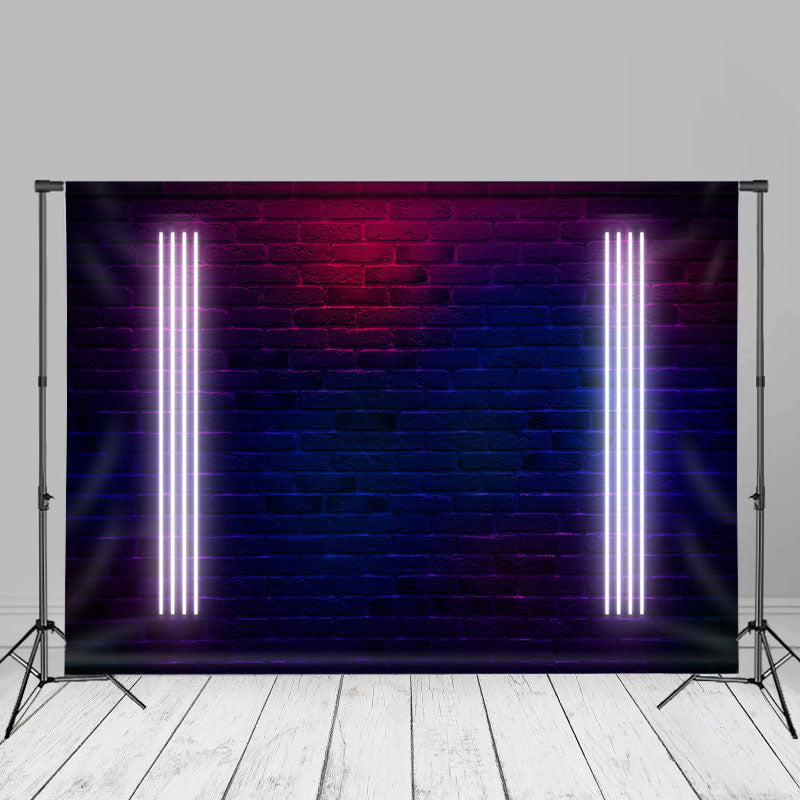 Aperturee - Futuristic Modern Glowing Neon Light Brick Backdrop