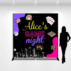 Aperturee - Game Night Cards Uno Black Custom Birthday Backdrop