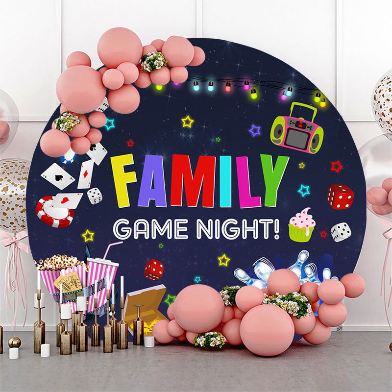 Aperturee - Game Night Star Light Round Dance Party Backdrop