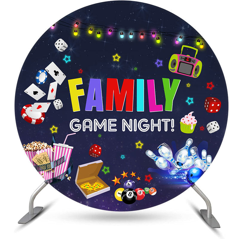 Aperturee - Game Night Star Light Round Dance Party Backdrop