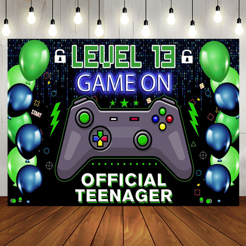 Aperturee - Game On Data Official Teenager 13th Birthday Backdrop