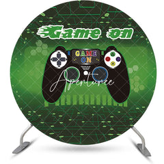 Aperturee - Game On Green Space Gamepad Round Party Backdrop