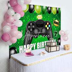 Aperturee - Gamepad Balloon Green Circuit Board Birthday Backdrop