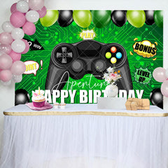 Aperturee - Gamepad Balloon Green Circuit Board Birthday Backdrop