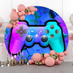 Aperturee - Gamepad Technological Round Birthday Backdrop For Boy