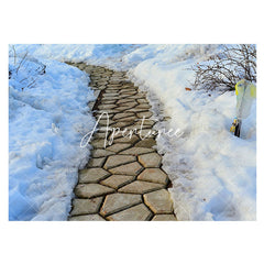 Aperturee - Garden Stone Path Winter Scenery Rubber Floor Mat