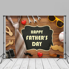 Aperturee - Gentleman Tie Beard Wooden Fathers Day Backdrop Idea