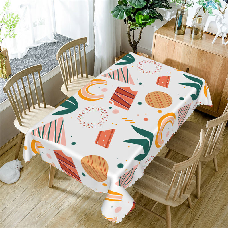 Aperturee - Geometric Patterns Dot Modern Rectangle Tablecloth