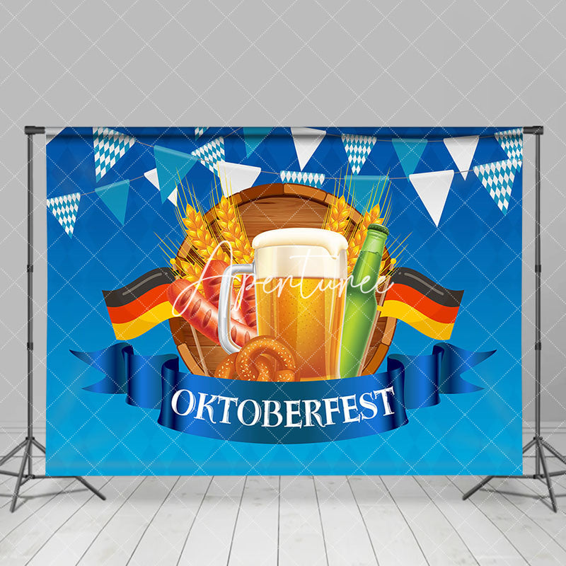 Aperturee - Germany Flag Blue Rhombus Oktoberfest Party Backdrop