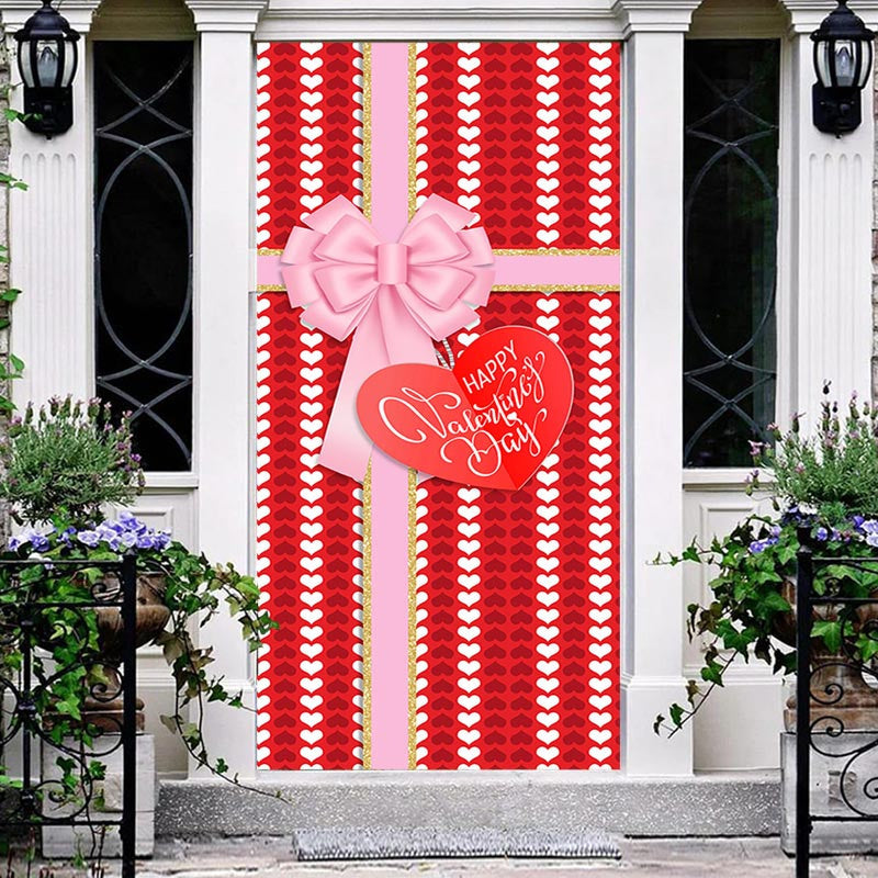 Aperturee - Gift Box Bow Tie Hearts Valentines Day Door Cover