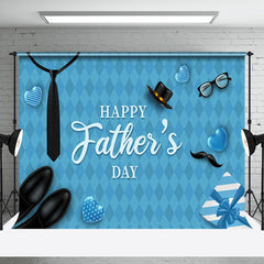 Aperturee - Gift Tie Love Leather Shoes Blue Fathers Day Backdrop