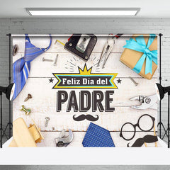 Aperturee - Gift Tie Wood Feliz Dia Del Padre Fathers Day Backdrop