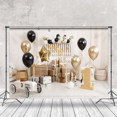 Aperturee - Gifts Balloon Floor 1st Birthday Cake Smash Backdrop