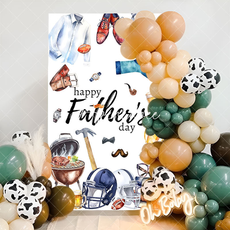 Aperturee - Gifts White Fathers Day Rectangular Arch Backdrop