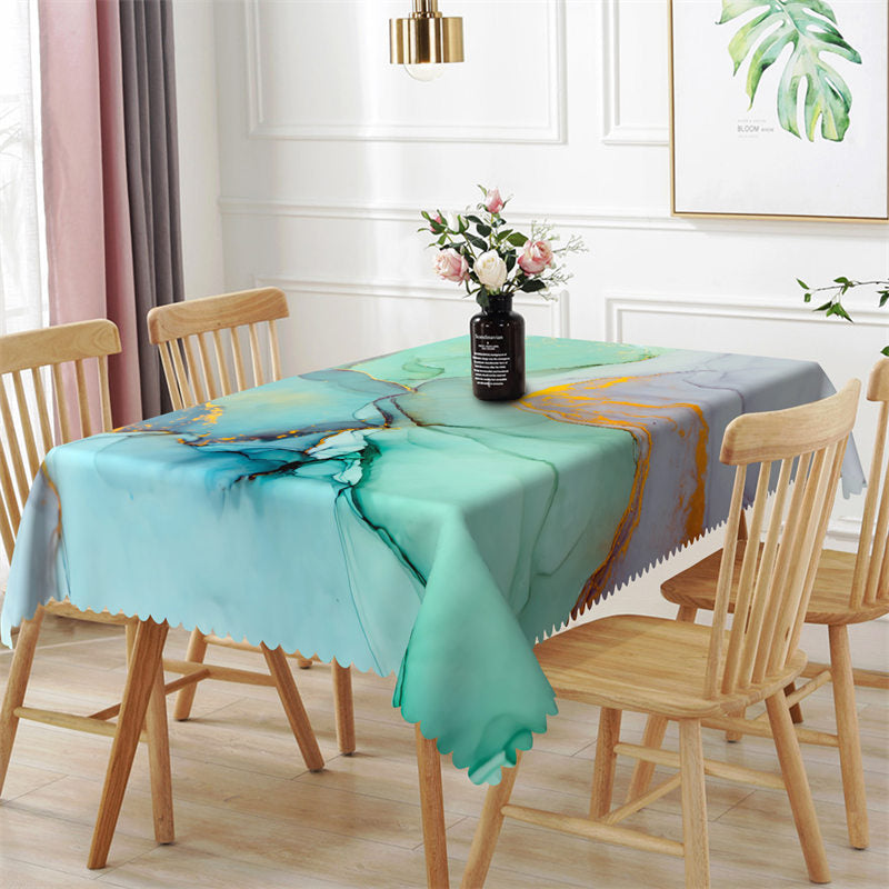 Aperturee - Gilt Artistic Texture Modern Rectangle Tablecloth