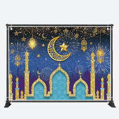 Aperturee - Gilt Palace Moon Star Sparkle Eid Mubarak Backdrop