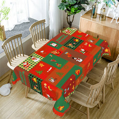 Aperturee - Gingerbread Bell Santa Christmas Trees Tablecloth