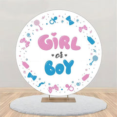 Aperturee - Girl Or Boy White Round Backdrop For Gender Reveal