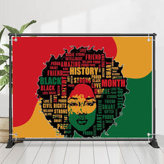 Aperturee Girl Silhouette Letters Black History Month Backdrop