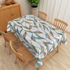 Aperturee - Glazed Color Leaves Artistic Rectangle Tablecloth