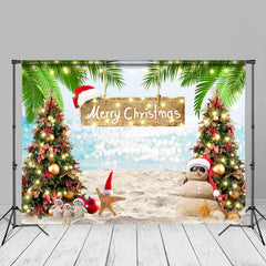 Aperturee - Glistening Sea Beach Bokeh Christmas In July Backdrop