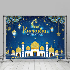 Aperturee Glitter And Bule Starry Sky Ramadan Mubarak Backdrop