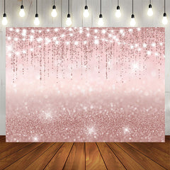 Aperturee - Glitter And Pink Simple Theme Happy Birthday Backdrop