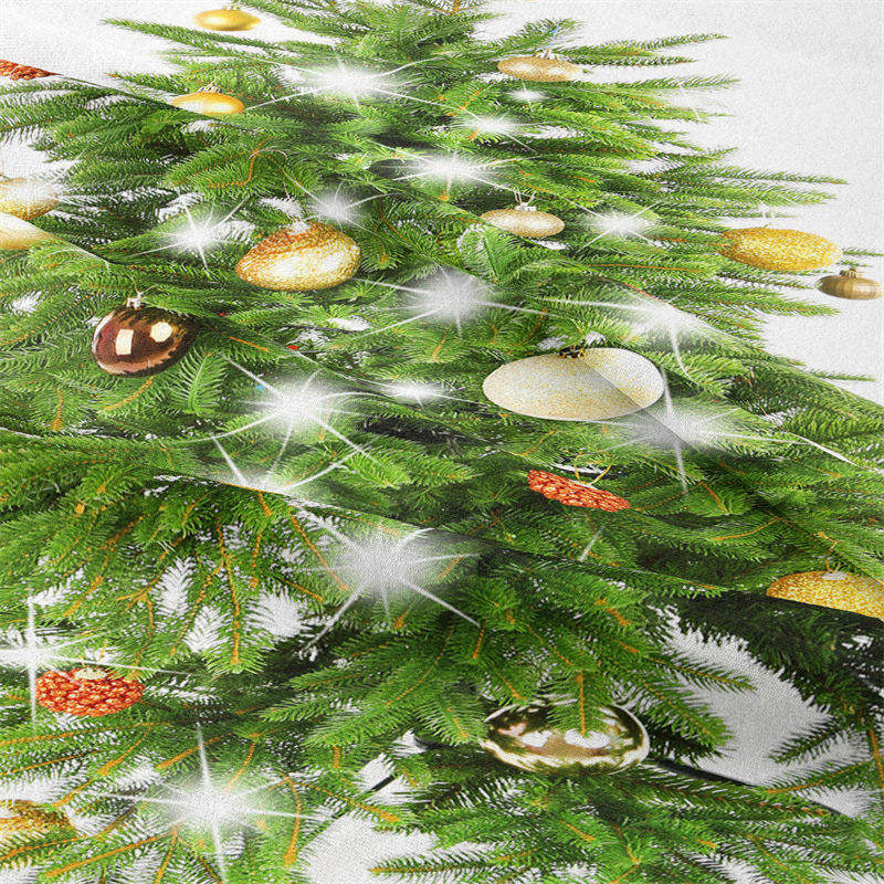 Aperturee - Glitter Bauble Pinetree Christmas Tapestry Wall Deco