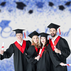 Aperturee - Glitter Blue Congrats Grad Photography Backdrop