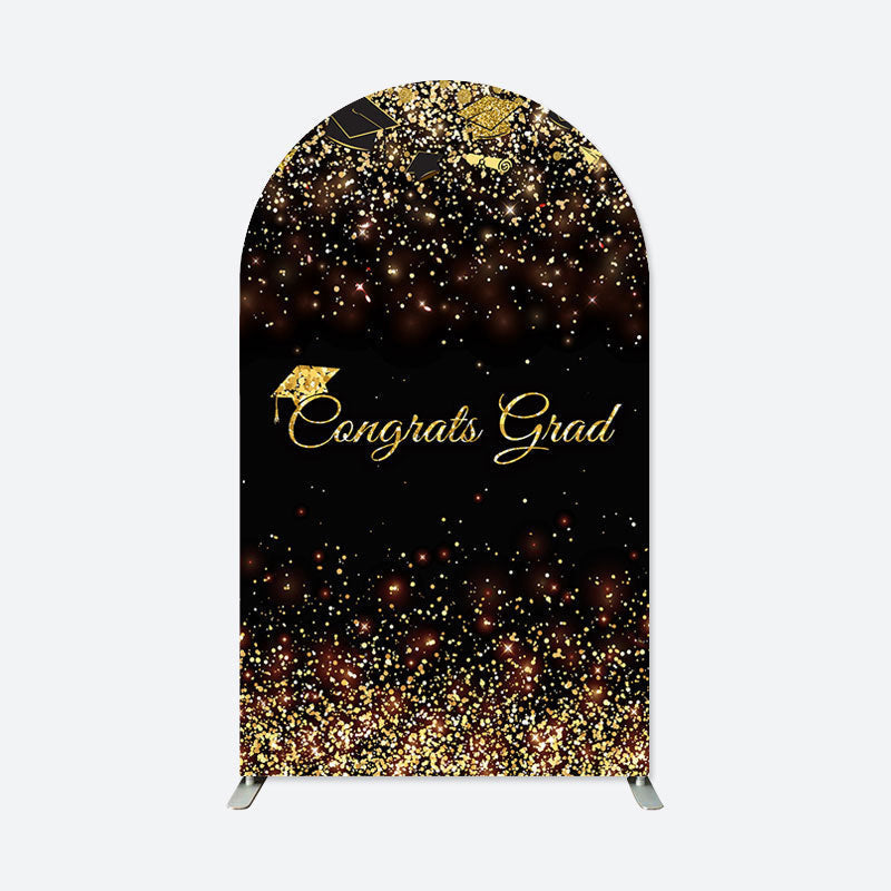 Aperturee - Glitter Congrats Grad Arch Backdrop for Graduation