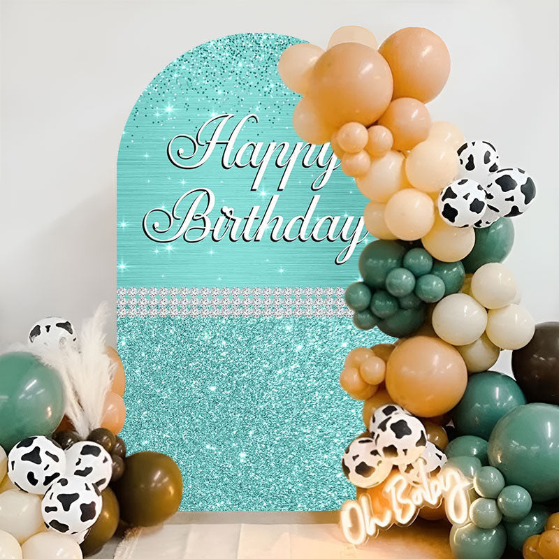 Aperturee - Glitter Diamond Happy Birthday Party Single Arch Backdrop