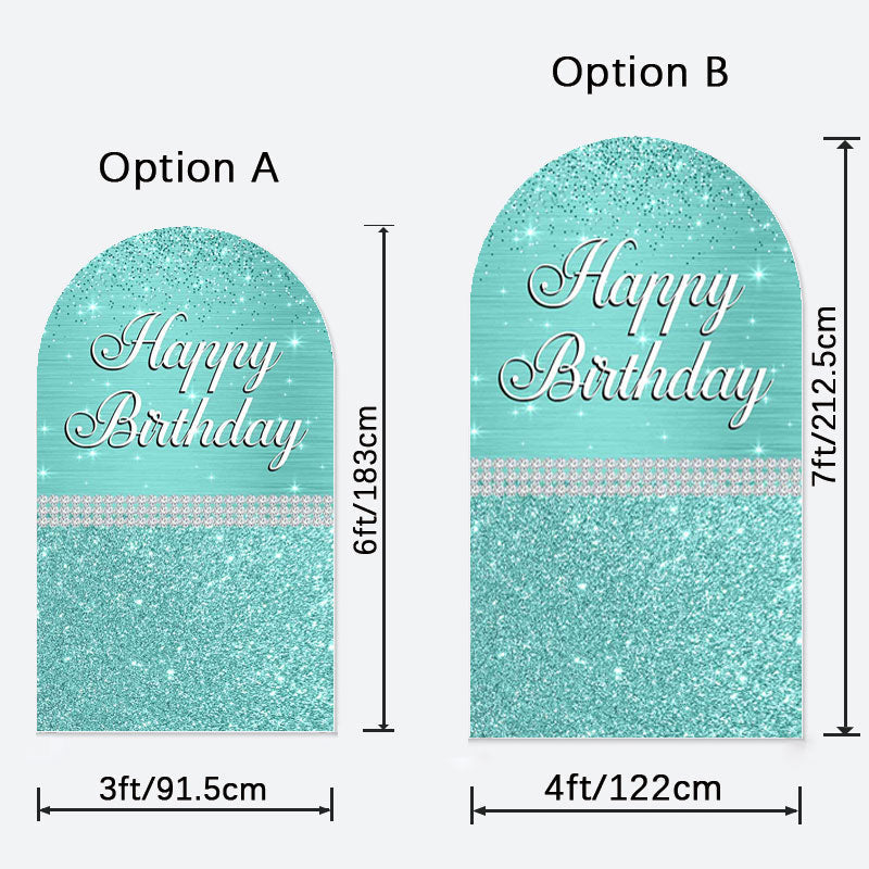 Aperturee - Glitter Diamond Happy Birthday Party Single Arch Backdrop