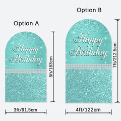 Aperturee - Glitter Diamond Happy Birthday Party Single Arch Backdrop