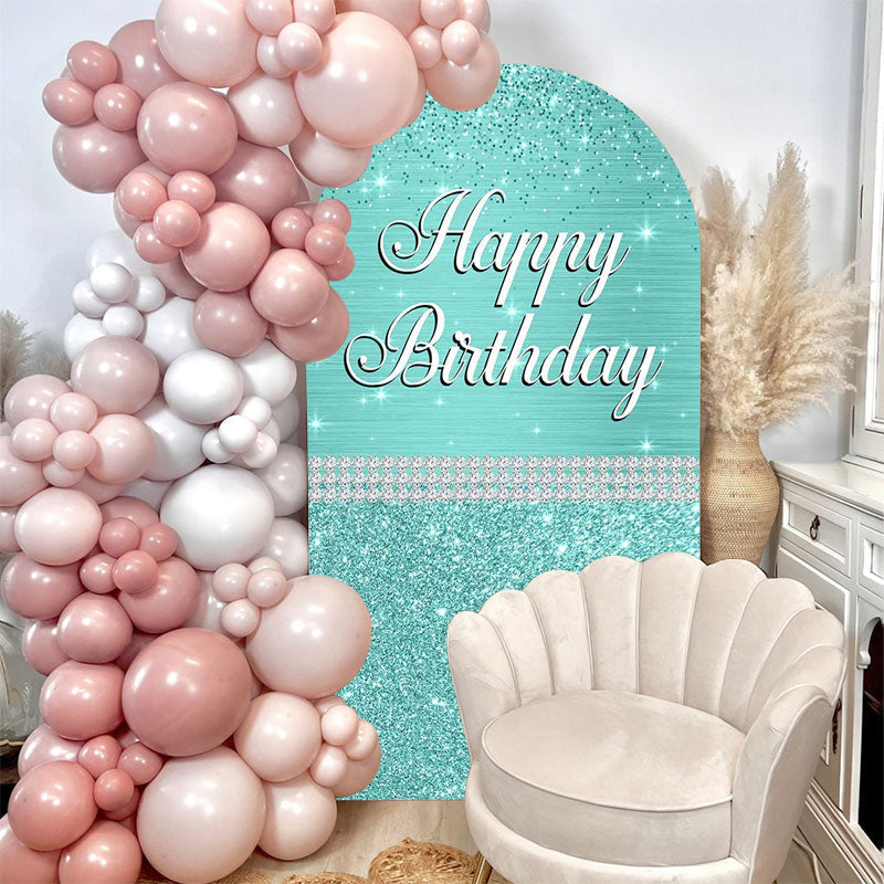 Aperturee - Glitter Diamond Happy Birthday Party Single Arch Backdrop