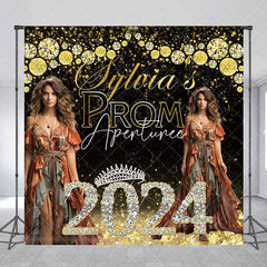 Aperturee - Glitter Diamond Prom Custom Photo Graduation Backdrop