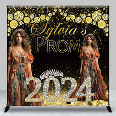 Aperturee - Glitter Diamond Prom Custom Photo Graduation Backdrop