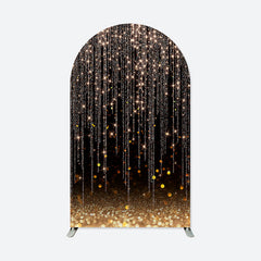 Aperturee - Glitter Gold Birthday Party Double Sided Arch Backdrop