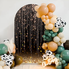 Aperturee - Glitter Gold Birthday Party Double Sided Arch Backdrop