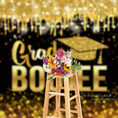 Aperturee - Glitter Gold Light Grad Cap Photography Backdrop