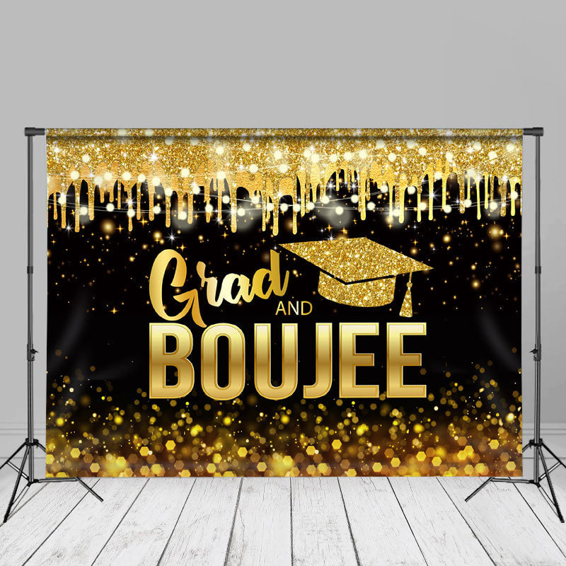 Aperturee - Glitter Gold Light Grad Cap Photography Backdrop